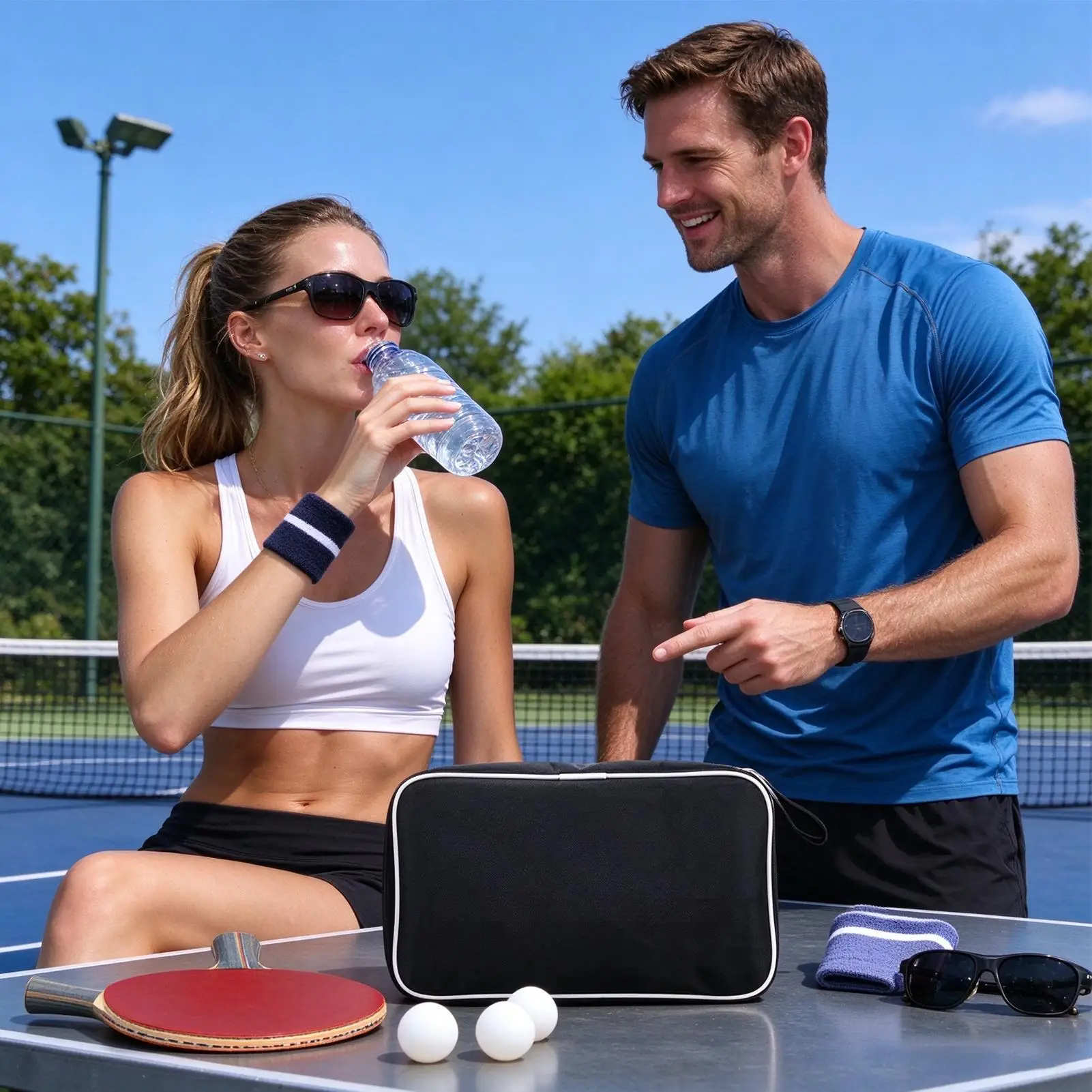 Large Capacity Table Tennis Racket Net Rack Bag Portable Oxford Cloth Table Tennis Racket Storage Bag Training Pings Pong Pack​