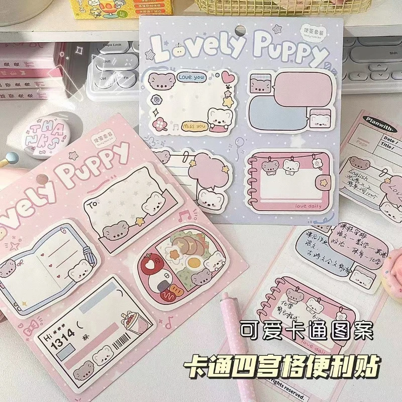 Kawaii Schreibwaren: Niedliche, speziell geformte Notizblöcke im Set – Stylische Studenten-Handbücher-Dekoration, Cartoon-Aufkleber, Liebevolles Geschenk