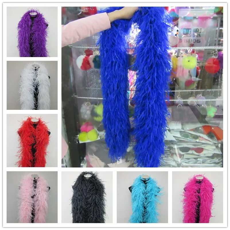 

YY-tesco Quality 6Layers Natural Ostrich Feather Boa Stage Performance Clothing Accessories Decoration Diy White Feather