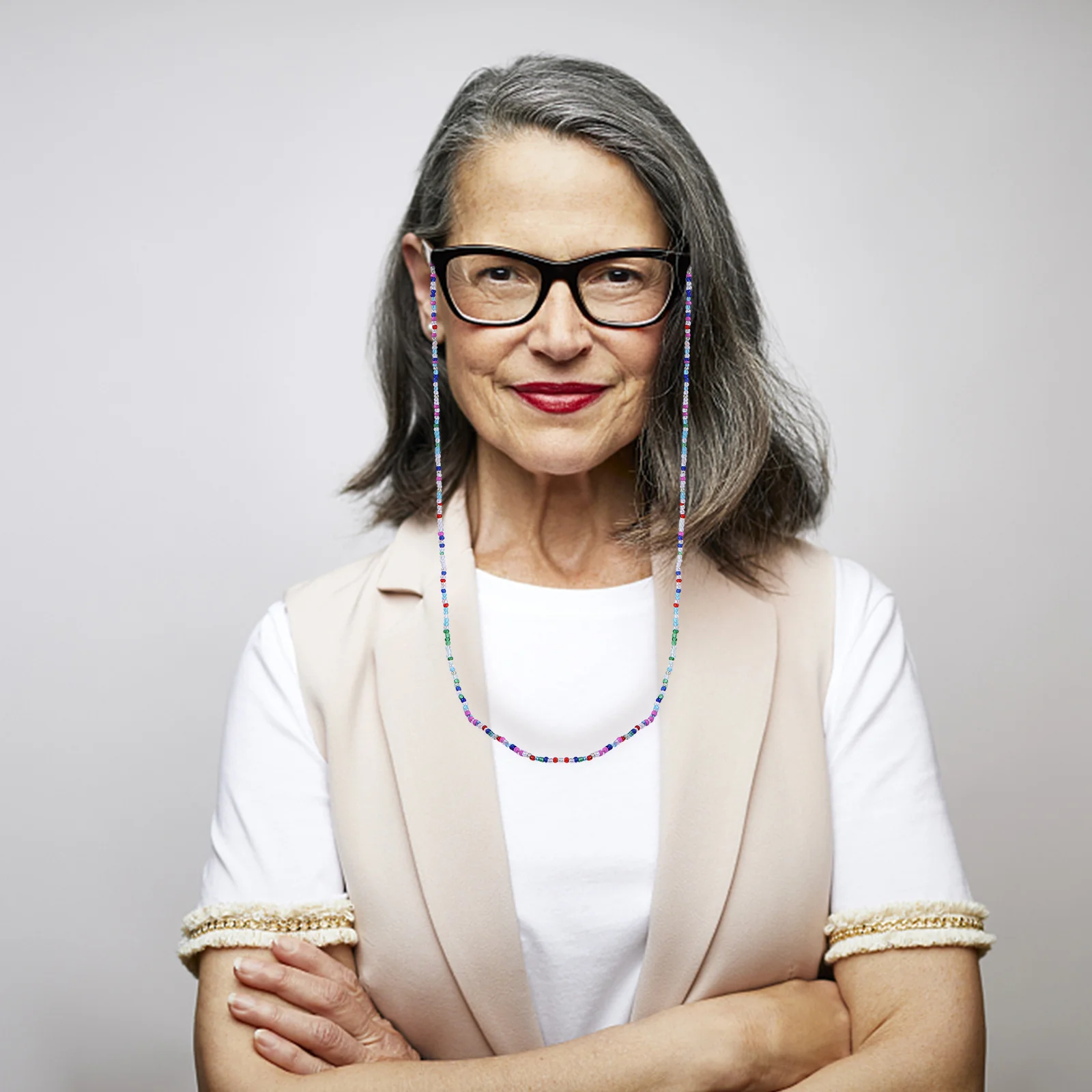 3 Buah Rantai Kacamata Gaya Bohemian Dekorasi Manik-manik Modis Aksesori Kacamata Anti-selip Rantai Kacamata Aksesori Kacamata