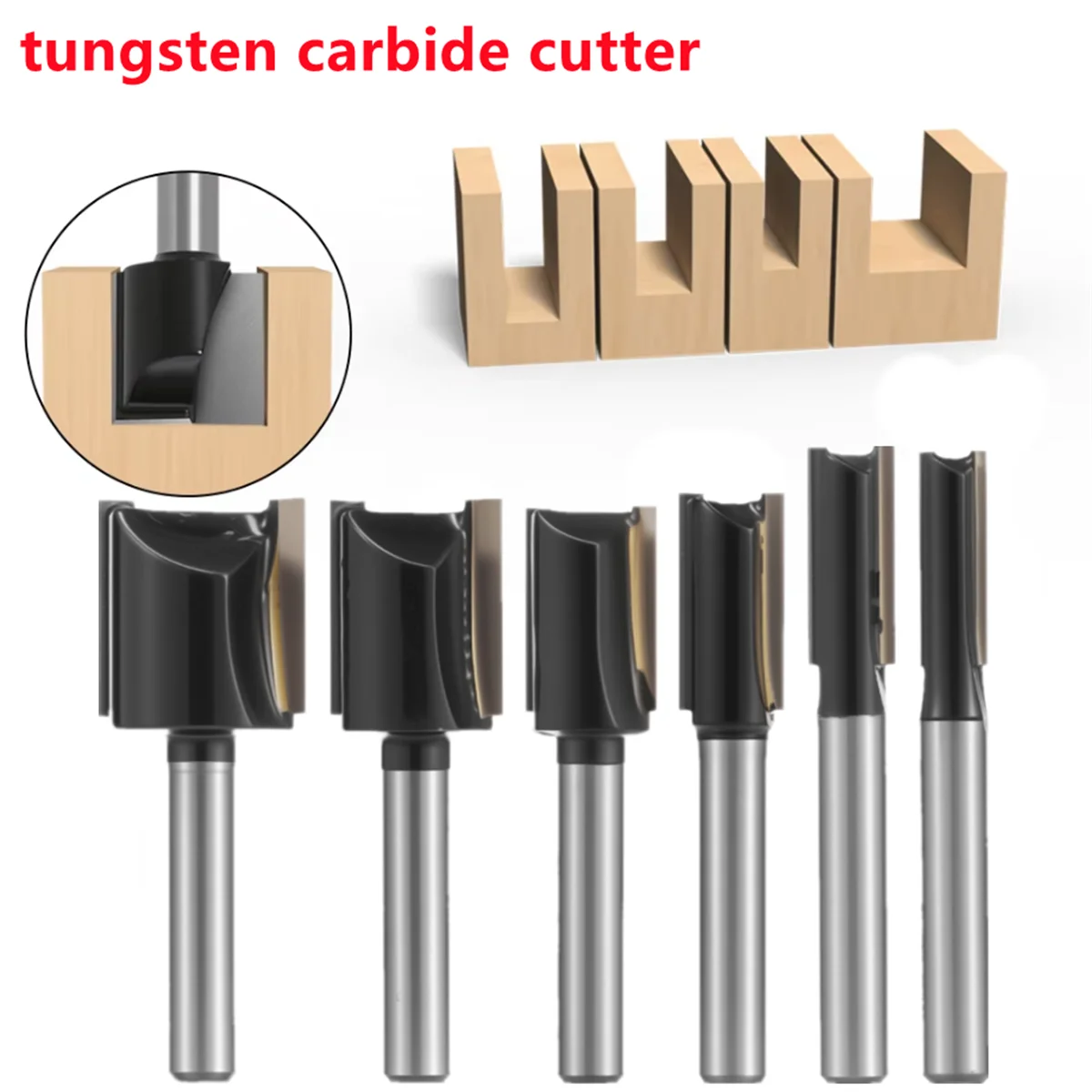 

6mm-19mm Diameter 8mm Shank Straight Bit Tungsten Carbide Single Double Flute Router Bit Wood Milling Cutter For Woodwork Tool
