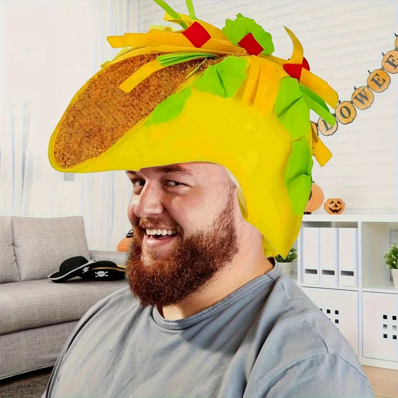 1 szt. Nowatorski Śmieszny Kapelusz Jedzenia dla Dorosłych na Festiwal, Strój na Imprezę Tematyczną z Jedzeniem, Akcesorium Kostiumowe Tigerdoe Taco Kapelusze Sombrero Opaska na Głowę
