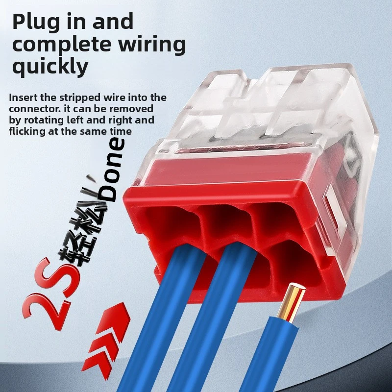 Quick Connect Push-In Terminal Block 134PCS, EU Series 2/3/4 Port DIN Rail Splice Connector For Electrical