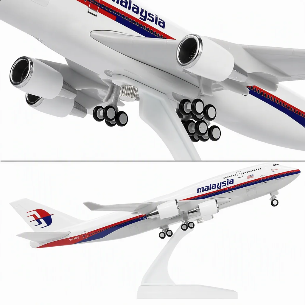 30cm 1/240 Scale Malaysia Airlines B747 Plane Model Resin Aircraft with Stand For Aviation Souvenir Gift Collection Display
