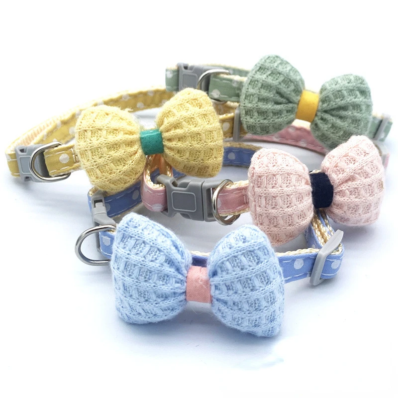 Cartoon Bow Cat Collar with Adjustable Clasp Pet Supplies