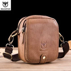 Bullcaptain Casual Heren Messenger Schoudertassen Premium Ykk Gladde Zak Lederen Schoudertas Voor Heren Heren Riem Tas