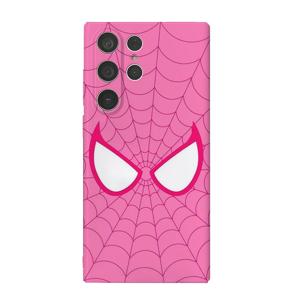 Pink Spider – Web Icon Handyhülle für Samsung Galaxy S25 S24 S23 Ultra Plus A35 A55 Glossy HD Hard Cover Film Shell