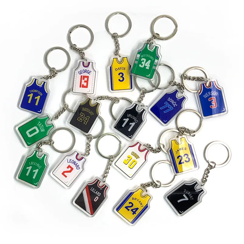 Trendy Jersey Keychain Basketball Fan Key Ring Car Key Chain Sportswear Shape Bag Pendant Jewelry Lover Trinket Gift Accessories