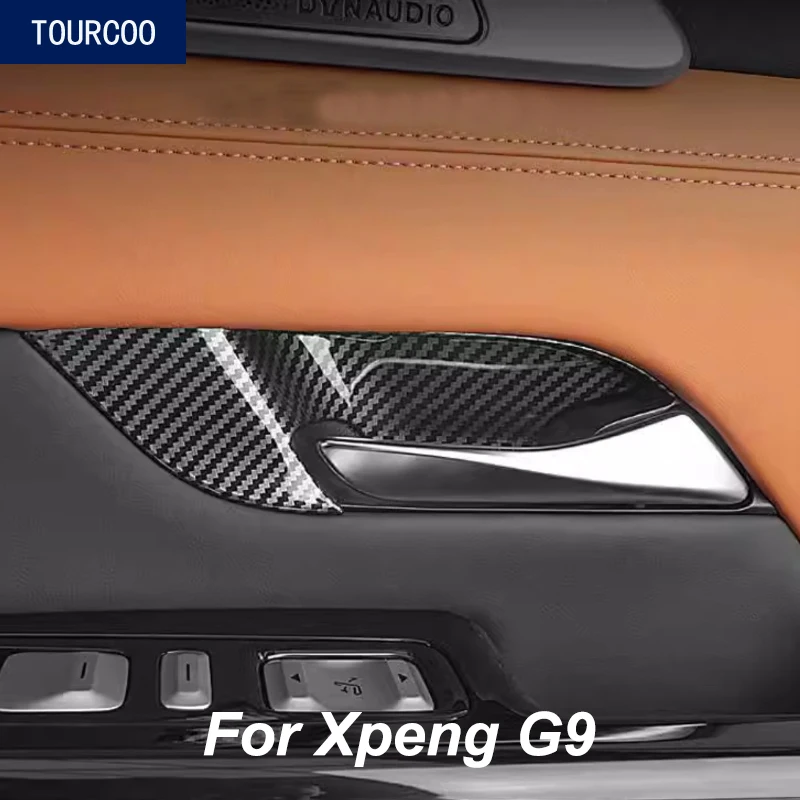 

For Xpeng XiaoPeng G9 Carbon Fiber Style Interior Door Bowl Stickers Anti-scratched Decorative Stickers