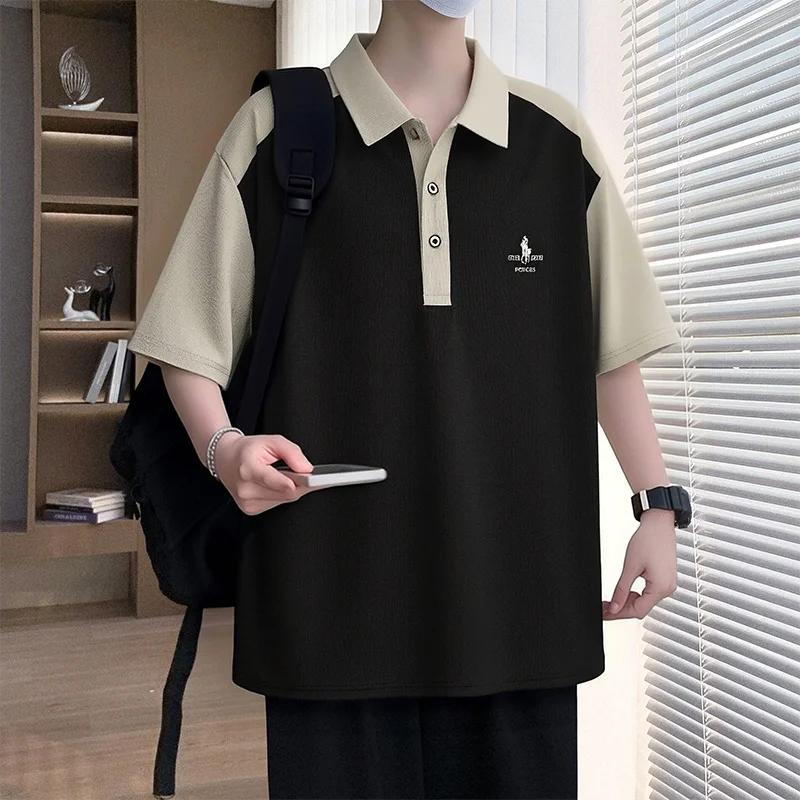 

Мужская спортивная простая высококачественная футболка с круглым вырезом, модная повседневная футболка с короткими рукавами на весну и лето, модная рубашка-поло в ретро-стиле