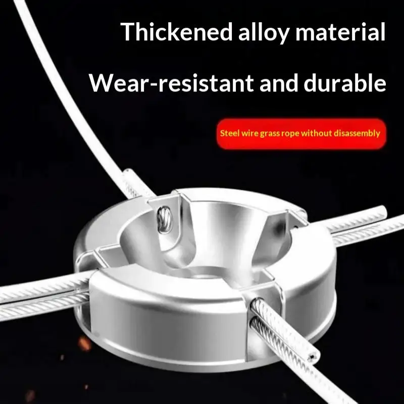 Aluminiumlegierungs-Rasentrimmerkopf 1 Set Rostfreier Nylon-Umwickelter Stahldraht Austauschbares Unkrautvernichter-Zubehör für den Außenbereich – Detail 4