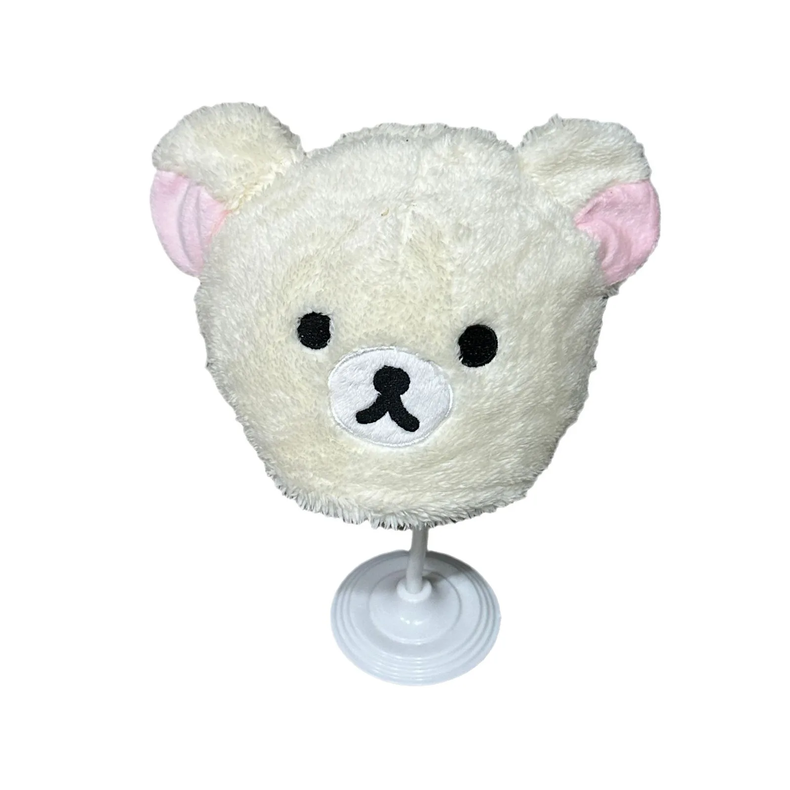 Rilakkumas pluszowa czapka niedźwiedź zimowy czapka utrzymująca ciepło kreskówka dorosłych dzieci słodkie jagnięce M (56-58cm)