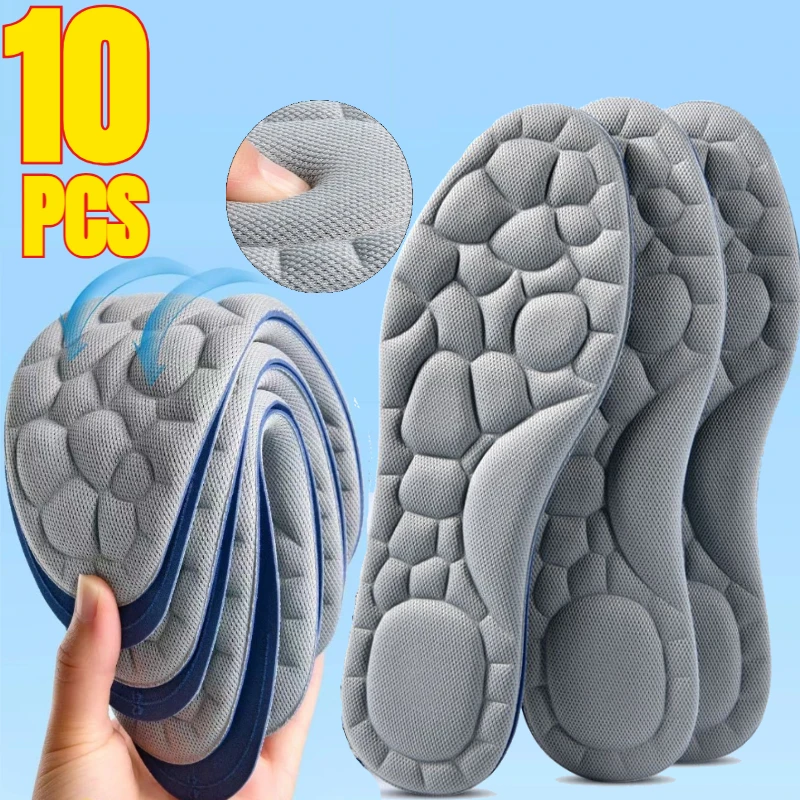 

5D Memory Foam Orthopedic Insoles Shoes Men Women Nano Antibacterial Deodorization Insole Sweat Absorption Running Cushion