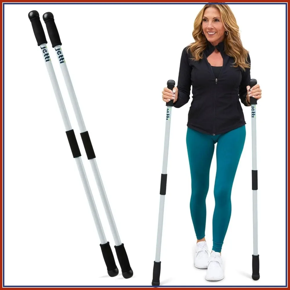

2 Lightweight PVC Trekking Poles with Carrying Case for Hiking, Fitness, Outdoor Adventures (2.2 lbs)
