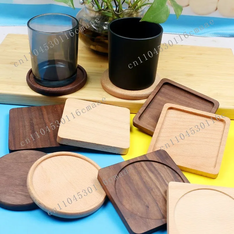 Black walnut coaster, Kung Fu tea cup holder,wooden thermal insulation pad,cup holder,dining table,dishes,thermal insulation pad