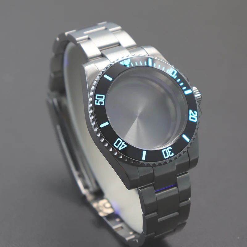 

Men's 40mm Watch Cases C3 Luminous Ceramic Bezel For Submariner Seiko nh34 nh35 nh36 Miyota 8215 eta2824 Movement 28.5mm Dial