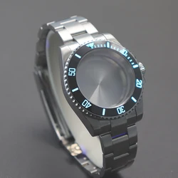 Men's 40mm Watch Cases C3 Luminous Ceramic Bezel For Submariner Seiko nh34 nh35 nh36 Miyota 8215 eta2824 Movement 28.5mm Dial