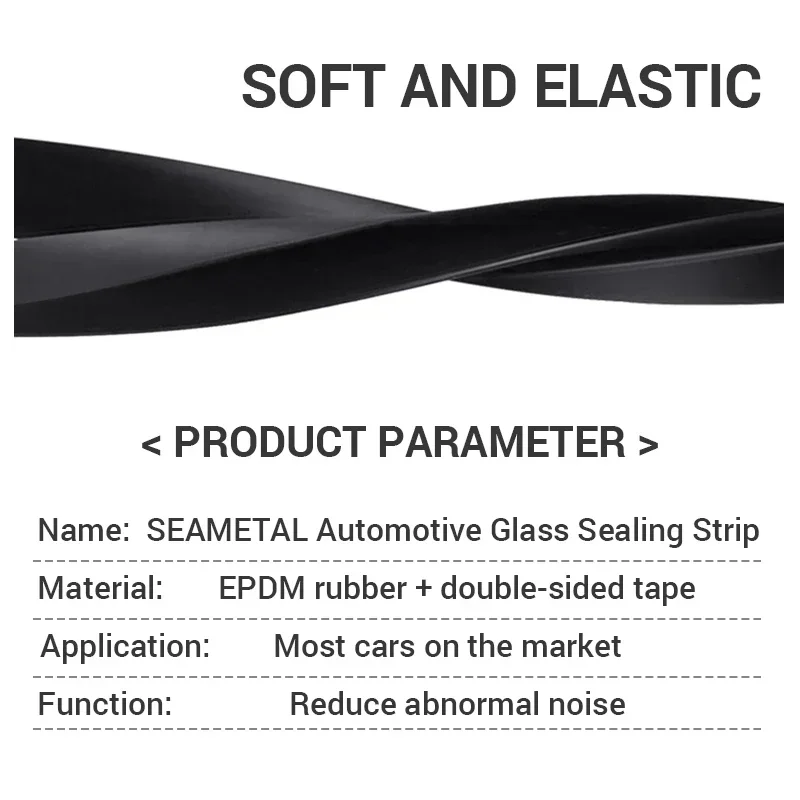 AUTO Car Side Window Seal Strip Rubber Weatherstrip Window Gap Filler Reduce Vibration Noise Insulation V Shape Seal Strips