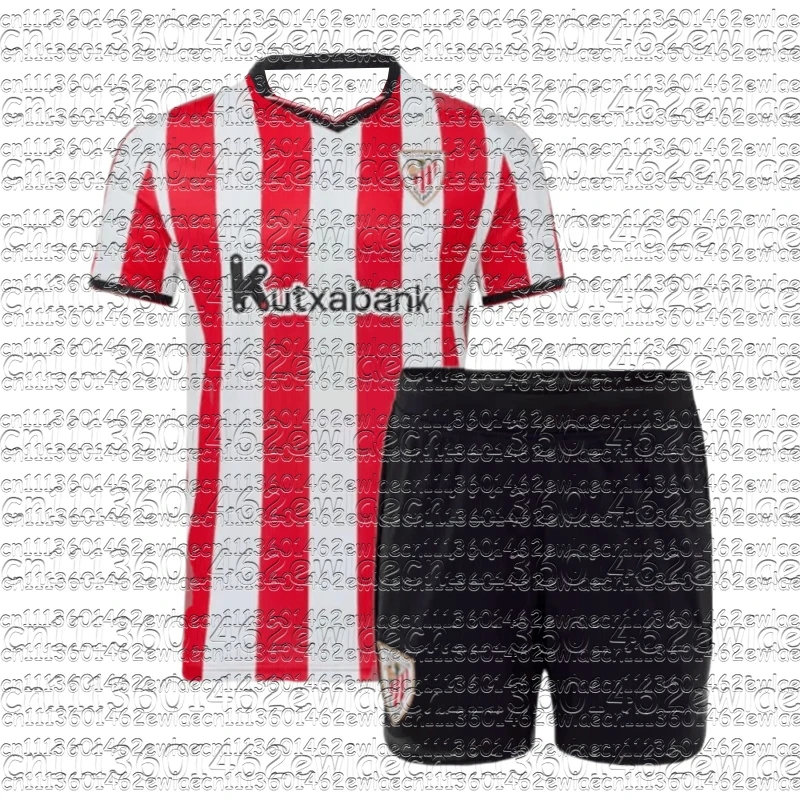 2026 New Bilbao Family Matching Home Soccer Jersey Set Stripe Breathable Moisture Wicking Sports Uniform Kit Training Top