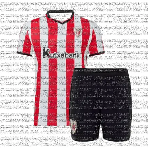 2026 New Bilbao Family Matching Home Soccer Jersey Set Stripe Breathable Moisture Wicking Sports Uniform Kit Training Top