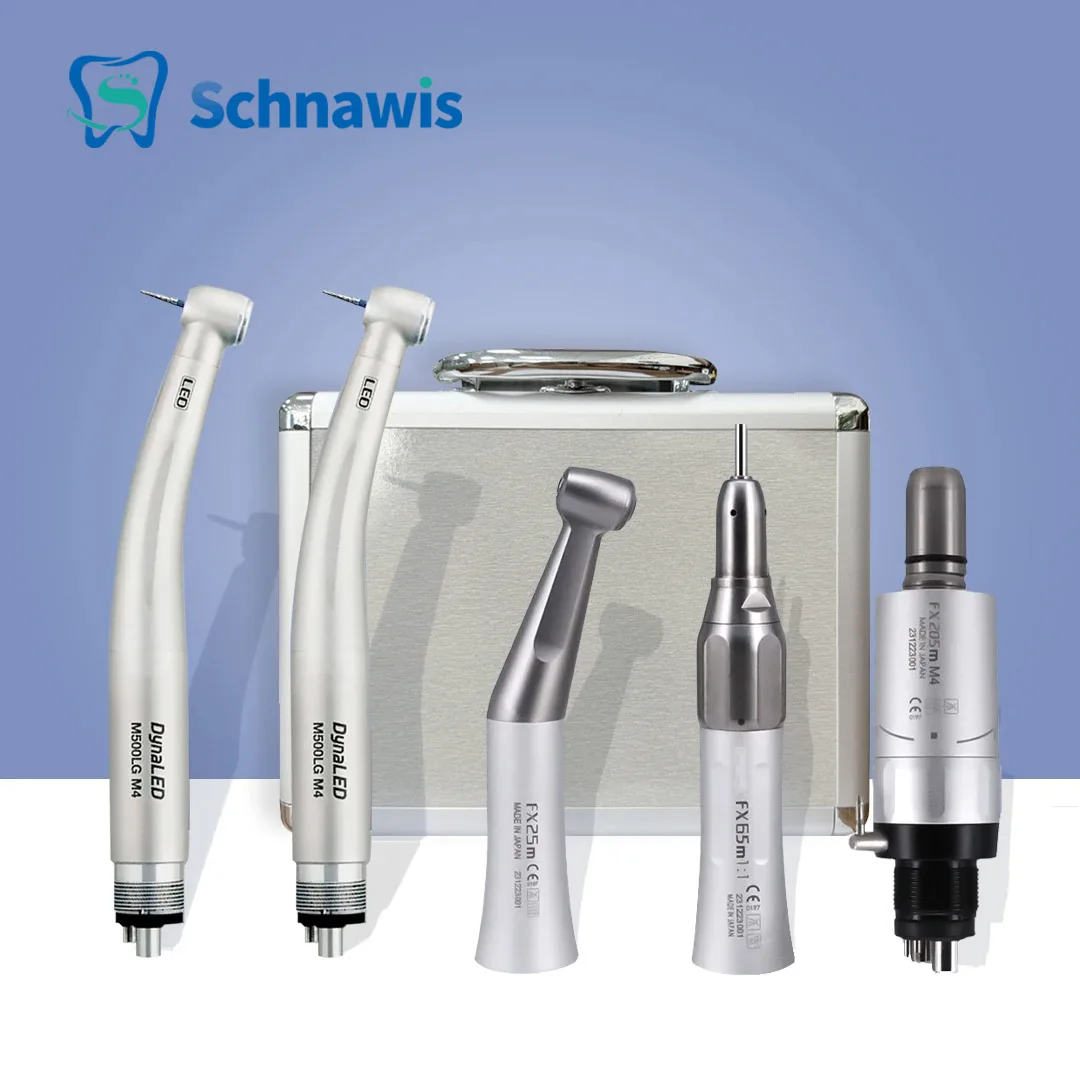 Dental 1:1 Contra Angle Low Speed Direct Drive Handpiece FX Set 500LG Dy-naLED Turbine Handpiece Pa-na-Max2 Turbine Handpiece