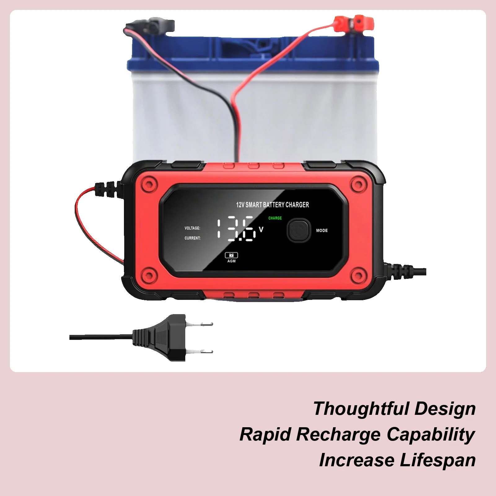 

Автомобильное зарядное устройство 12 В 6А, зарядное устройство с ЖК-дисплеем, автоматический десульфатор, устройство для обслуживания грузовика, мотоцикла, квадроцикла, лодки, морского пехотинца