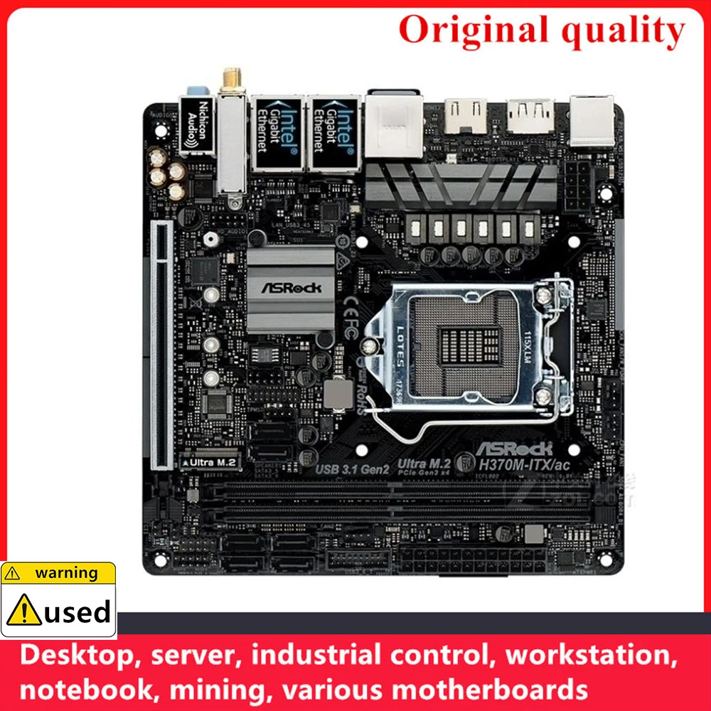 Used For ASROCK H370M-ITX/ac H370M-ITX MINI Motherboards LGA 1151 DDR4 For Intel H370 Desktop Mainboard M.2 NVME SATA III USB3.0