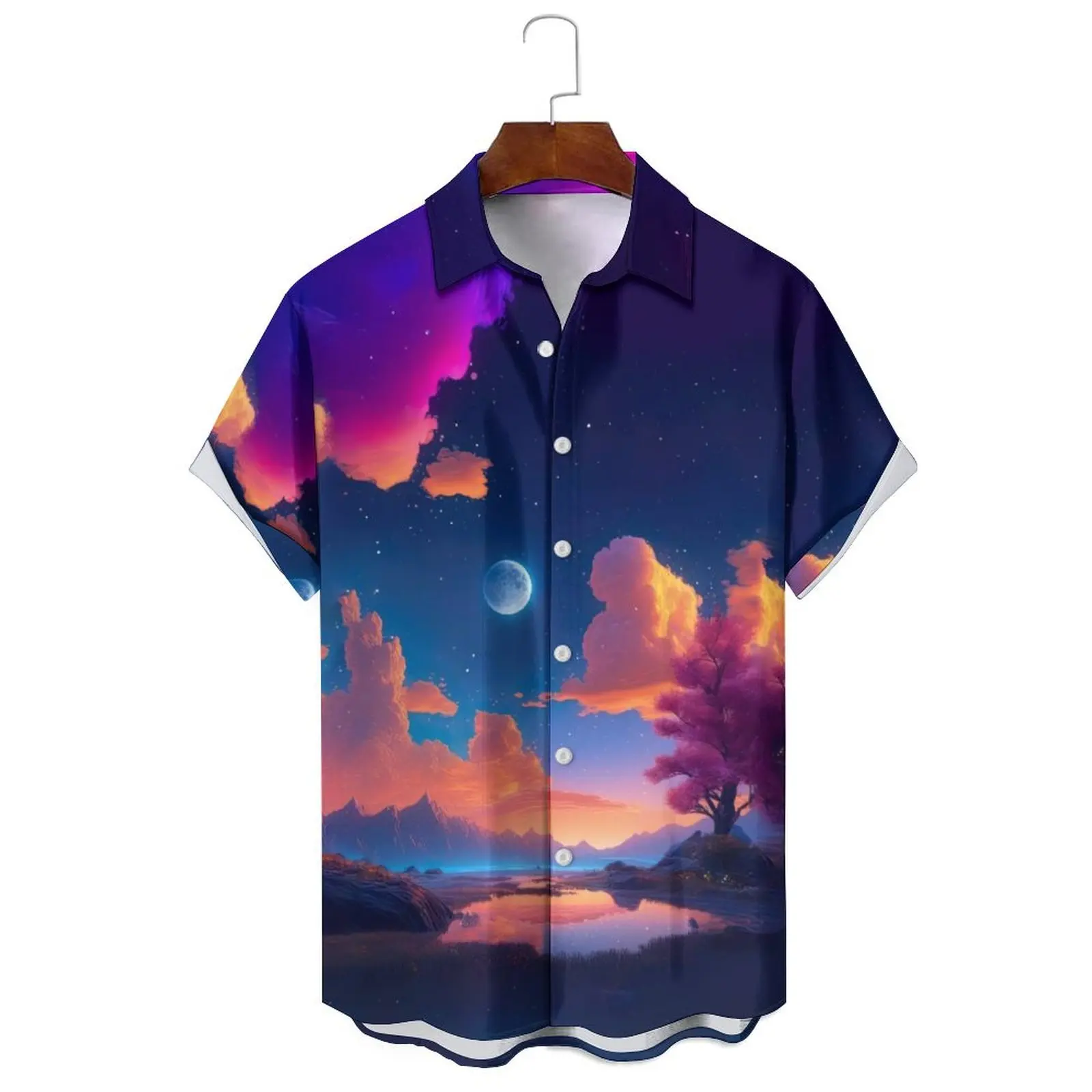 

Summer Fashion Men/Women Relaxed Breathable Casual Oil Painting Animation Style Irregular Pattern Printed Short-Sleeved Shirt