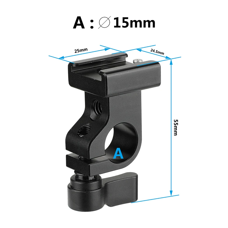 KAYULIN 15mm 19mm Rod Holder With Cold Shoe Mount Adapter & ARRI Locating Pins For Rod-based Camera Accessories Monitor Holder