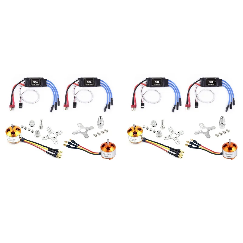 

AS96-4Pack 2212 1400Kv/2200Kv Brushless Outrunner Motor With Mount 10T/6T+30A ESC For Rc Aircraft Quadcopter UFO
