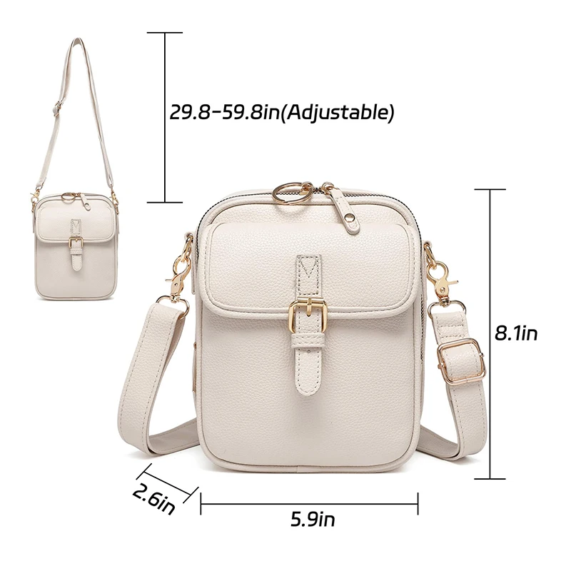 Ladies' fashion solid color mobile phone bag mini crossbody bag versatile key wallet waterproof single shoulder crossbody bag