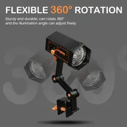 Uvb Light Bulb Adjustable Heat Lamp with 360-degree Rotatable Arm for Turtle Basking Spot Light Uva Uvb Sunlight for Bearded