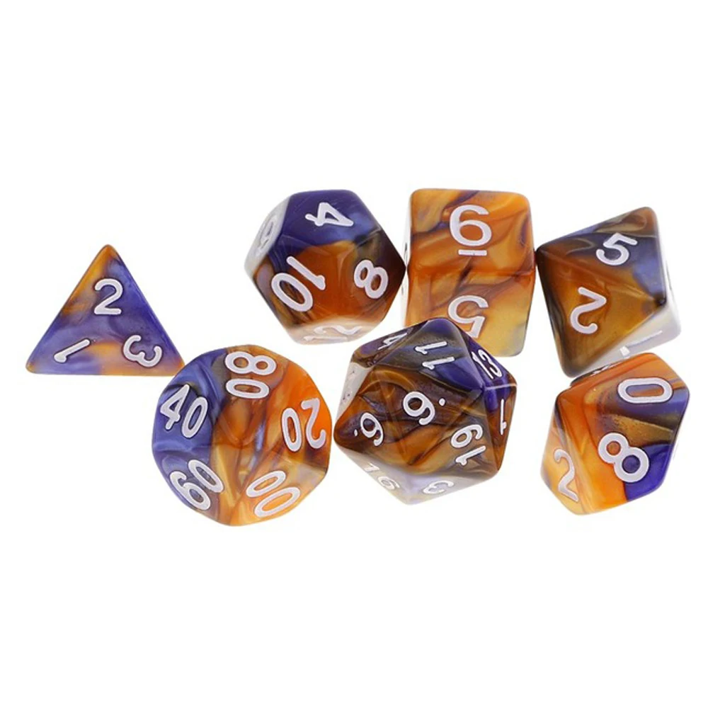 

Игры для ролевых игр Dungeons D4 D6 D8 D10 D12 D20 для RPG DnD Двухцветные многогранные игральные кости Разноцветные игральные кости Акриловые игральные кости