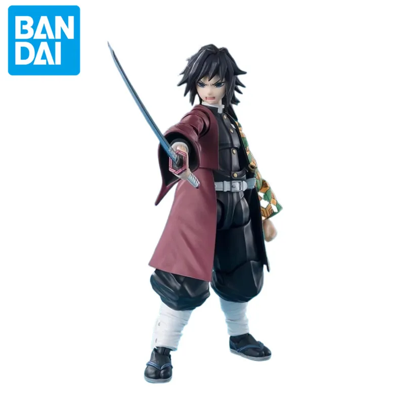 Genuine Bandai S.H.Figuart Demon Slayer Kimetsu No Yaiba Giyu Tomioka Movable Figure 13cm PVC Toy Gift SHF Model Collection