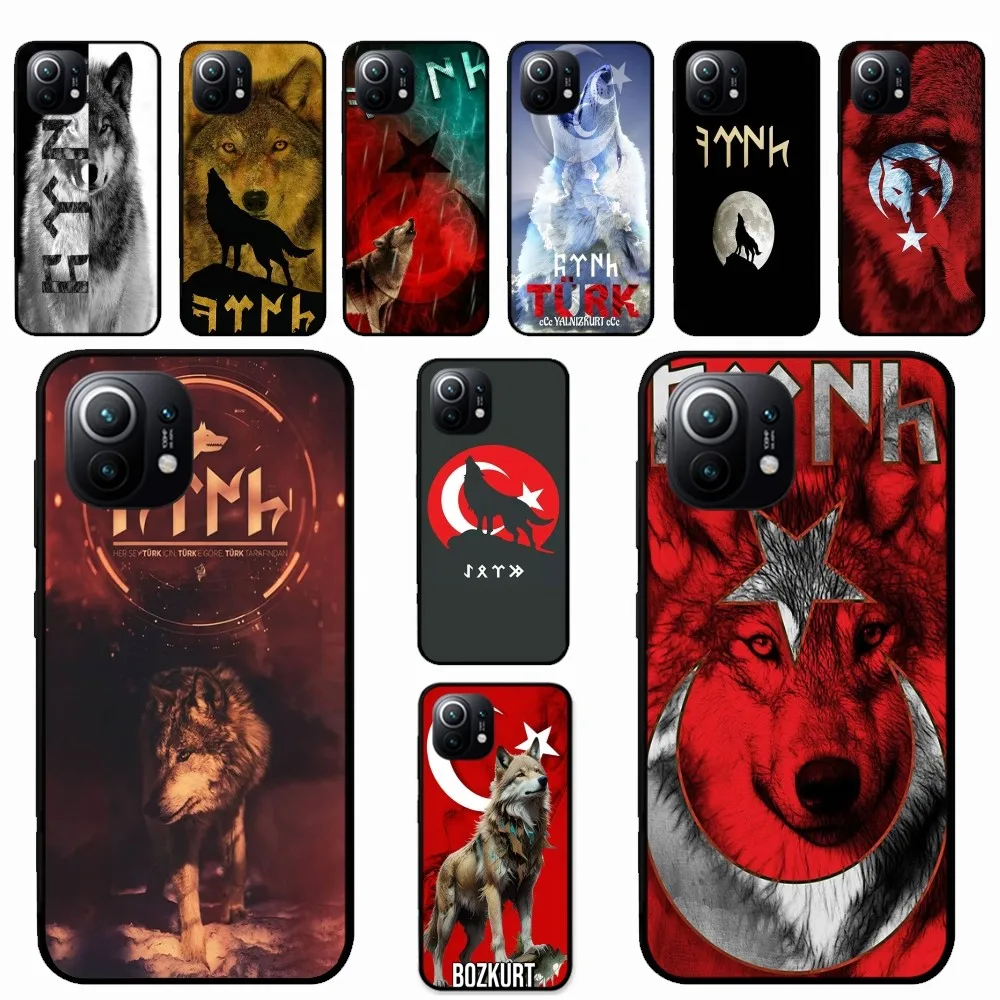 Turkish Language Bozkurt Gray wolf Phone Case For Xiaomi Mi 5X 8 9 10 11 12 lite pro 10T PocoX3pro PocoM3 Note 10 pro lite