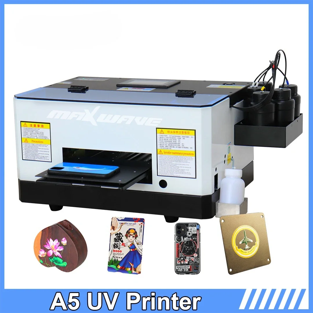 A5 UV Printer Printing Machine Phone Case Printer for Wood Acrylic Ceramics A5 Mini UV Printer For Epson L800 Printer