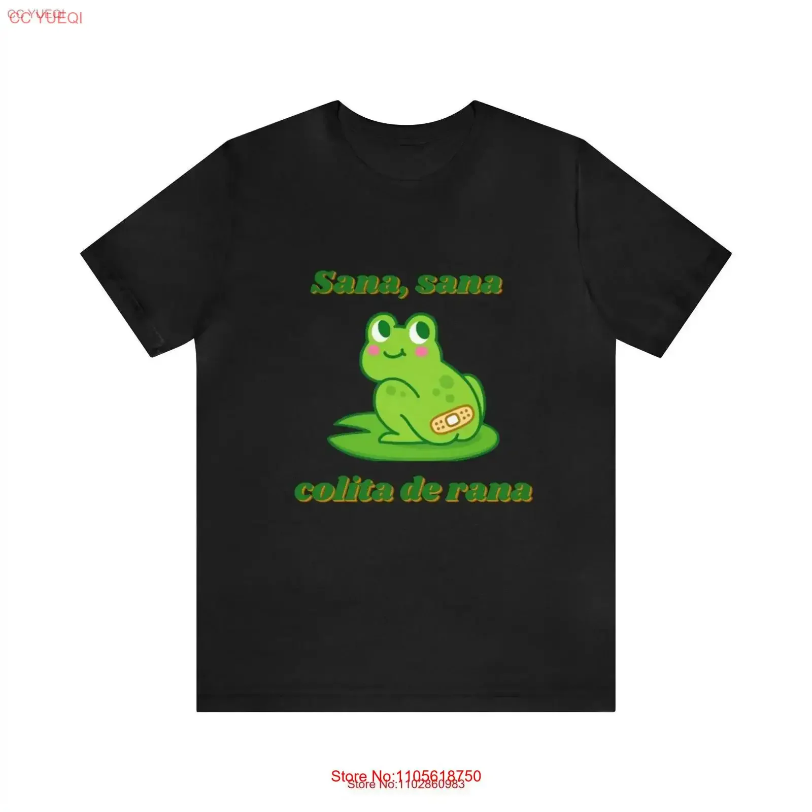 Camiseta Sana Colita de Rana de jersey, estilo vintage, con gráfico lavado, de moda, suave, de diseñador, ligeramente estilo streetwear, casual y cómoda.