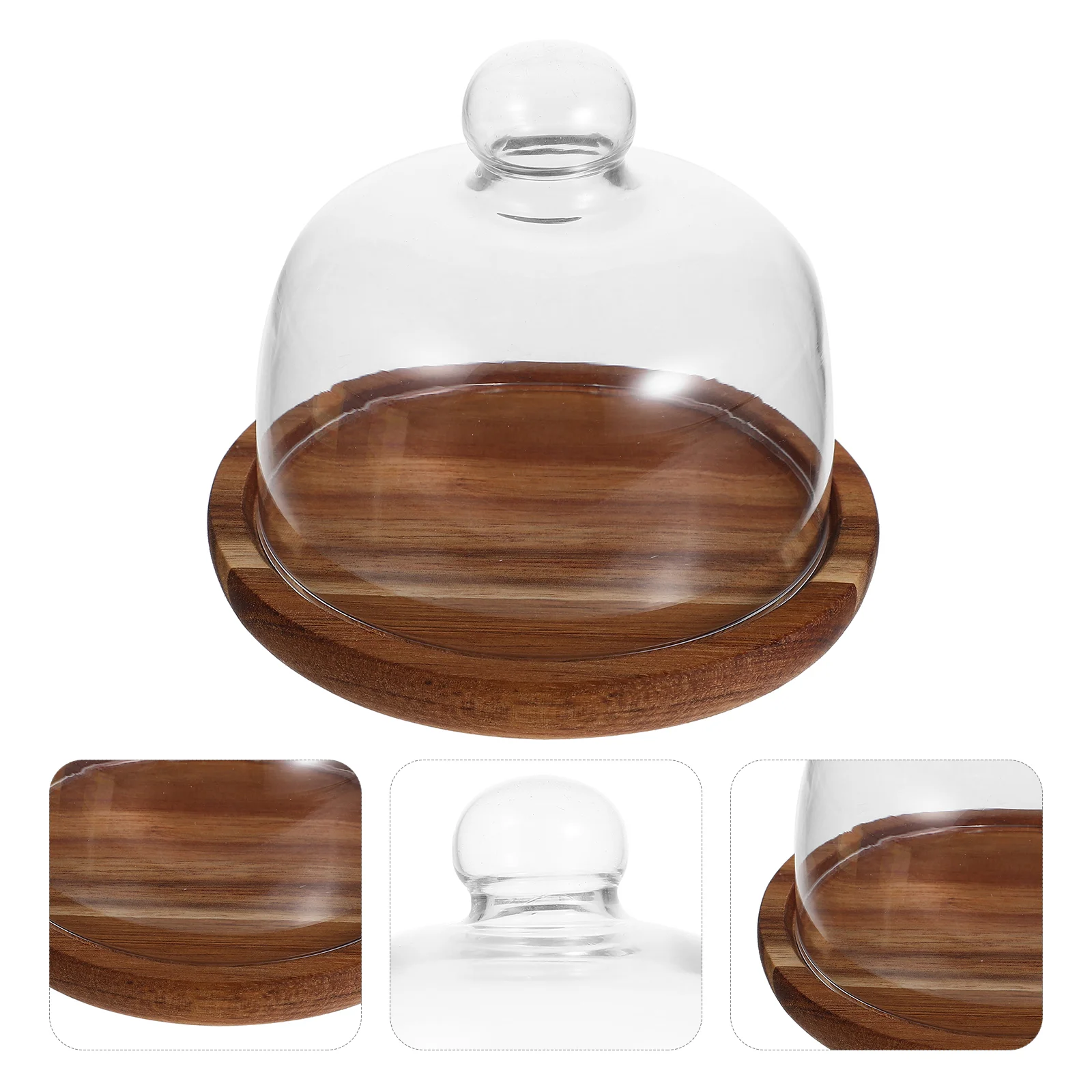 

Household Cake Stand Exquisite Wood Cake Tray Party Fruit Storage Plate Covered Cake Tray Wood Cake Stand