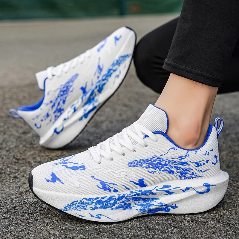 Unisex Couple Marathon Carbon Plate Running Shoes, Lightweight Anti-slip Breathable Soft Sole Racing Sneakers With High Rebound