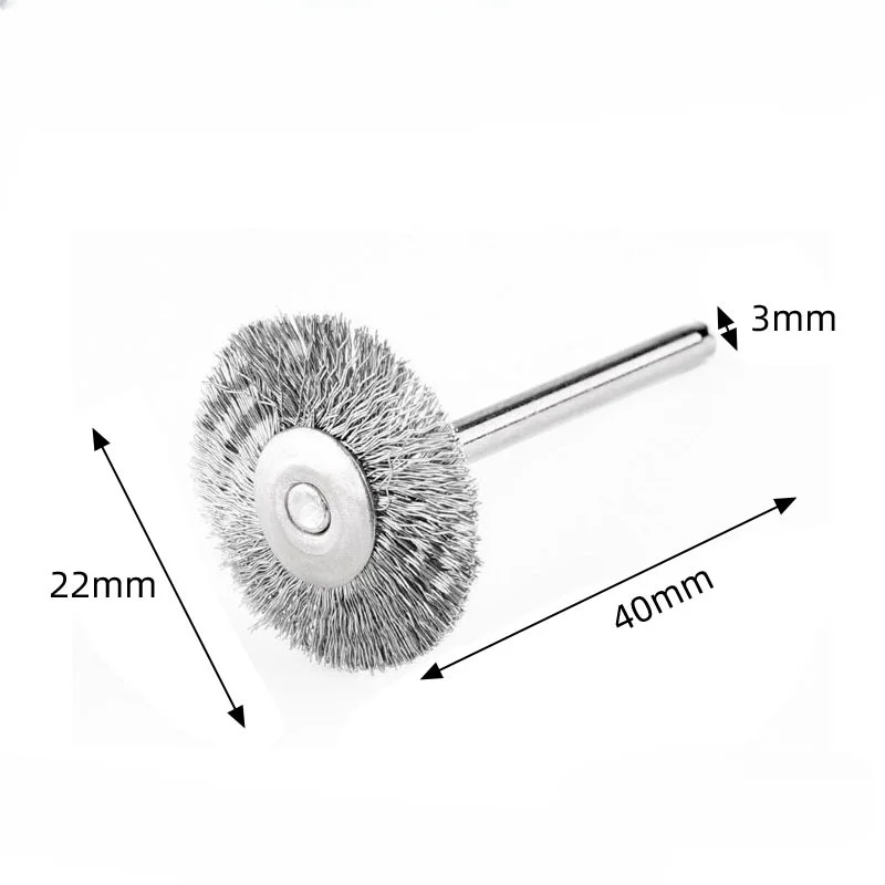 Juego de cepillos de copa de rueda de alambre, herramientas Dremel de pulido de taladro, vástago de 3mm para amoladora de troqueles eléctrica, herramienta abrasiva eléctrica rotativa