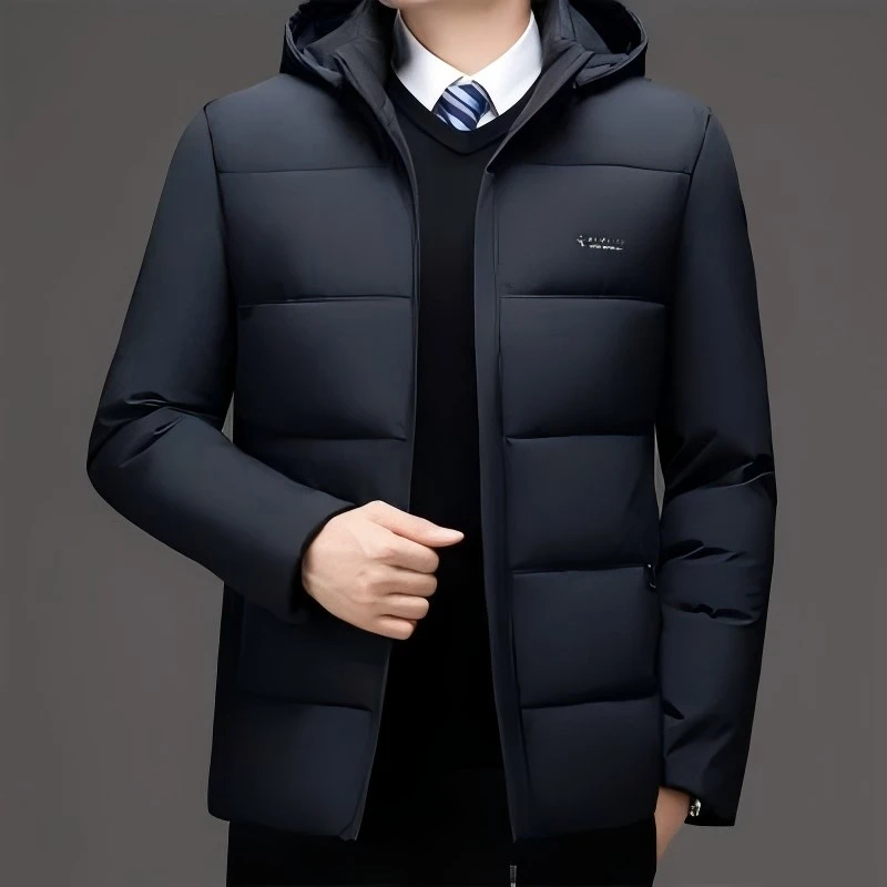 Autumn Winter Men's Cotton Jacket Casual Fashion Business British Trench Coat Warm Fleece Trend Versatile Slim Male Top Cloth