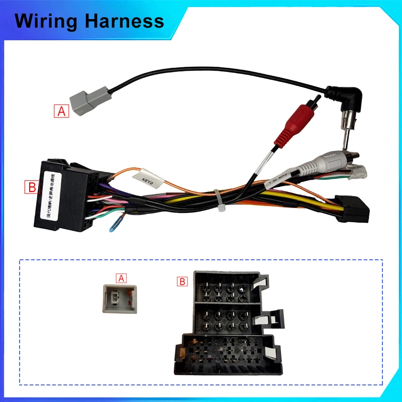 16pin Car Android Radio GPS Wiring Harness AdapterFor Hyundai Elantra Accent Azera i10 i20 i30 ix552din Stereo Plug Power Cable