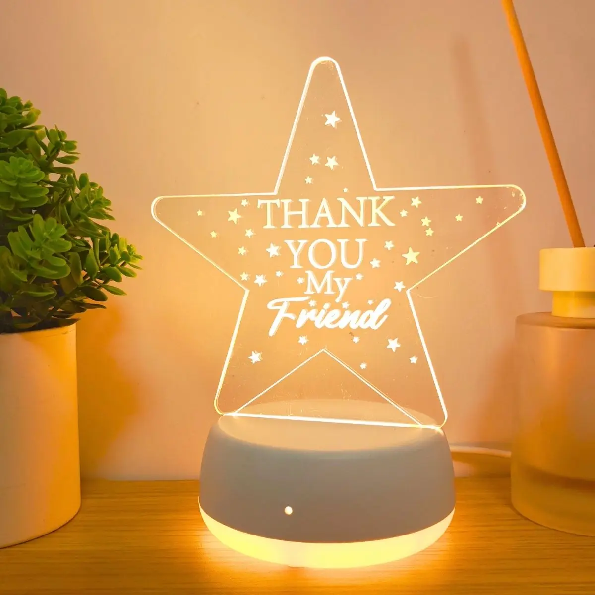 

3D ночник Star Friend, креативный окружающий свет для столешницы и спальни, светильник для украшения комнаты, новый ночник, лучший подарок