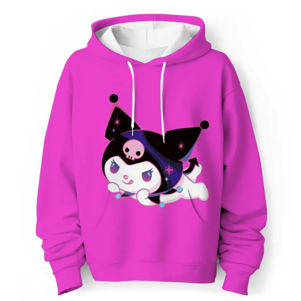 Hello Kitty Children\'s Hoodies Sweatshirt Kawaii Kuromi Pullover Fashion Anime Cartoons Casual Clothes Girls Boy Kids Warm Tops