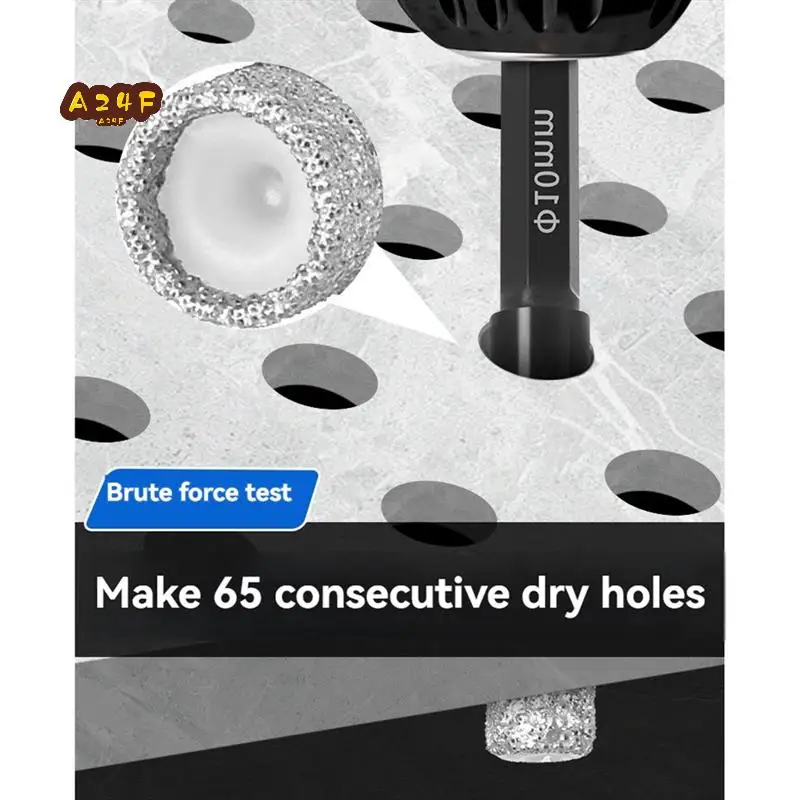 

A24F-Diamond Drill Bit And Grinding Rod Set 10PC For Tile,Glass,Marble Hexagonal Shank Dry And Wet Use Size 5-16Mm