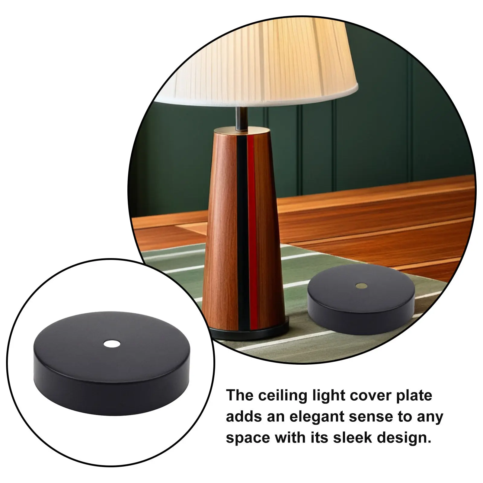 1Set Round Base Ceiling Cover Plate Iron Material Ceiling Hole Cover Canopy Kit Pendant Light Mounting Plate DIY view 3