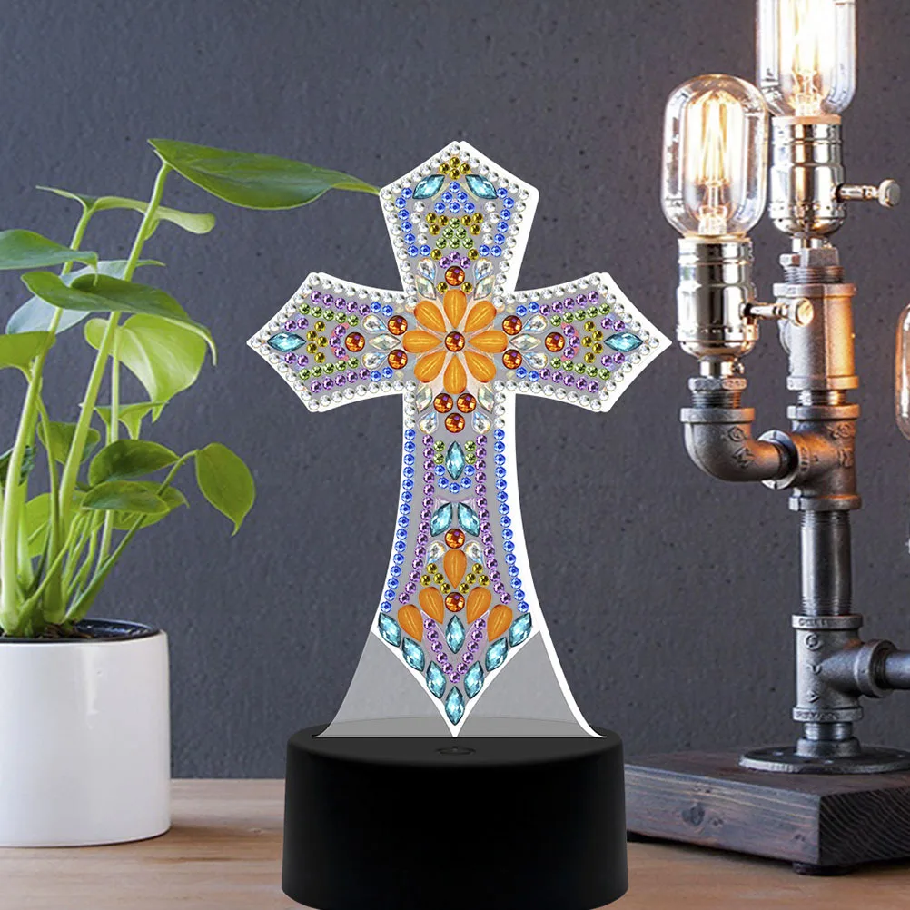 

Diamond Art Lamp Cross Design Night Light for Bedroom Desk Table Reading Light Home Decorative Lighting Gift Cross Lamp