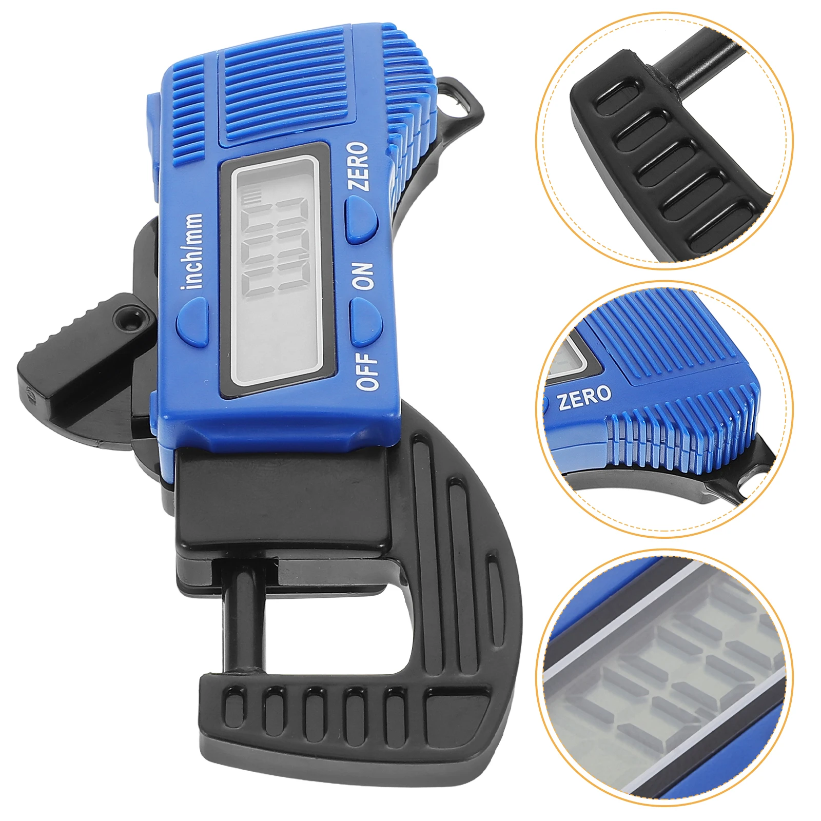 

Digital Micrometer Thickness Gauge 0 12 7mm Measurement Caliper Blue LCD Carbon Fiber Paper Film Wire Sheet Jewelry