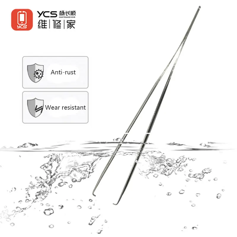 Dot Matrix Alignment Tweezers YCS 90° Bent Tip for iPhone 13/14 No Open Fix SMD Chip iC Holder Micro Soldering Repair Tool