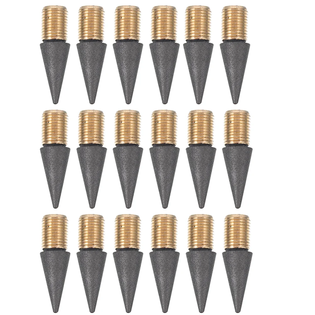 20 Pcs Replaceable Replacement Pencil Tip Student Child Writing Pens Replacements Graphite Metal Beadable Bulk Tips